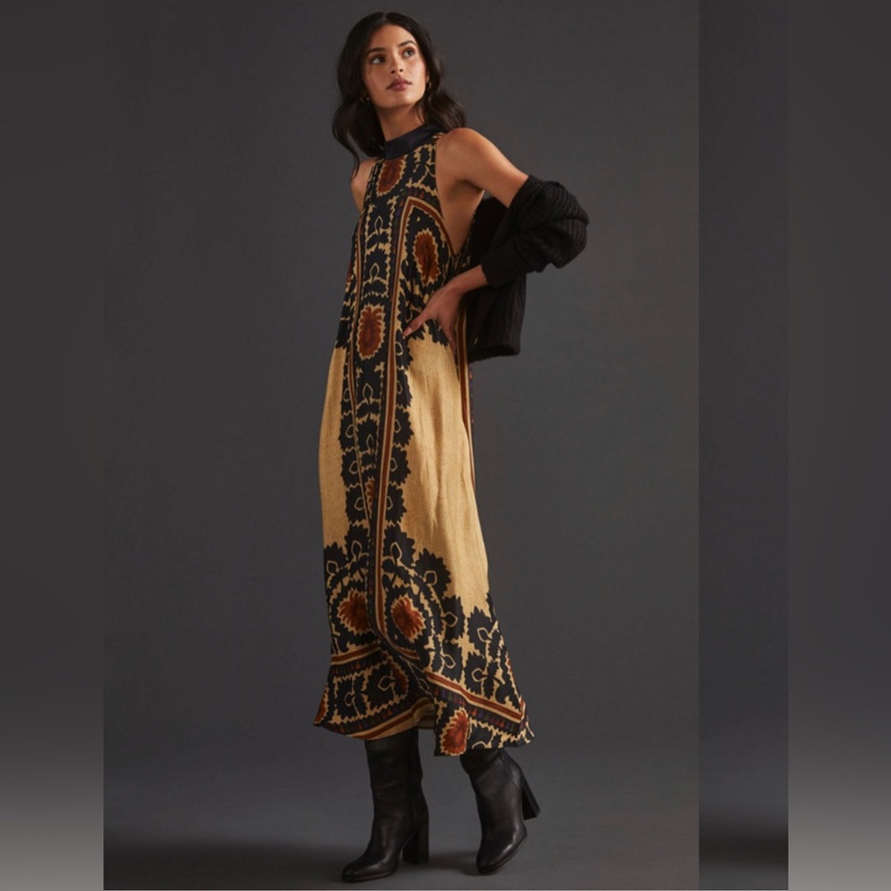 Farm Rio Printed Halter Maxi Dress